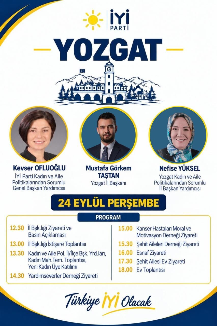 İyi̇ Parti'den Yozgat'a Yoğun Ziyaret Programı