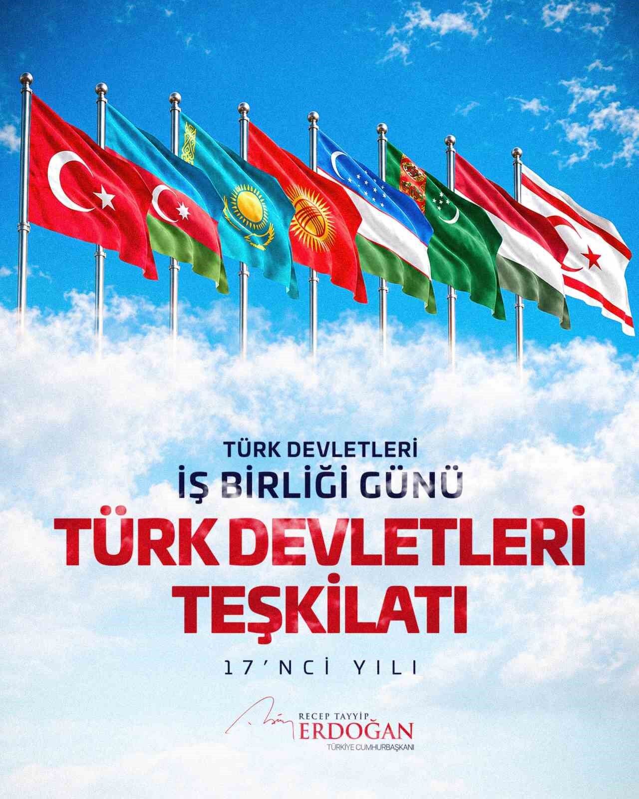 Cumhurbaşkanı Erdoğan'dan 'Türk Devletleri İş Birliği Günü' paylaşımı
