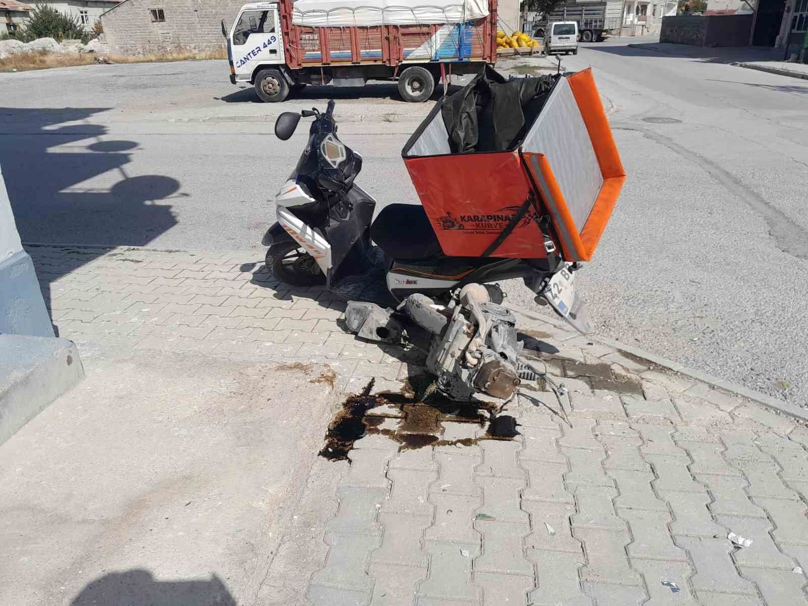 Karapınar'da otomobil ve motosiklet çarpıştı: 1 yaralı