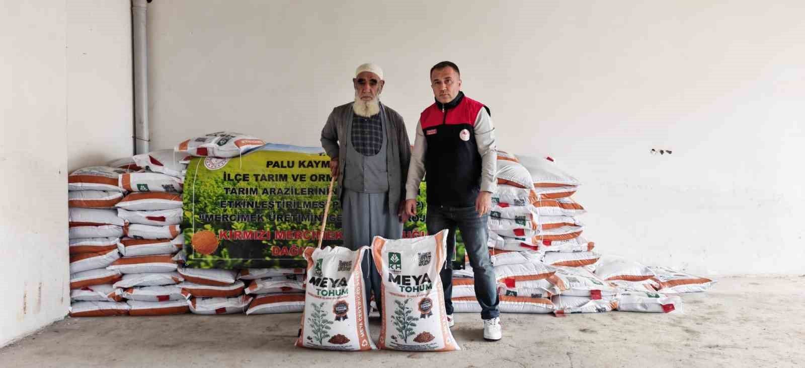 Palu'da üreticilere yüzde 70 hibeli kırmızı mercimek tohumu dağıtıldı